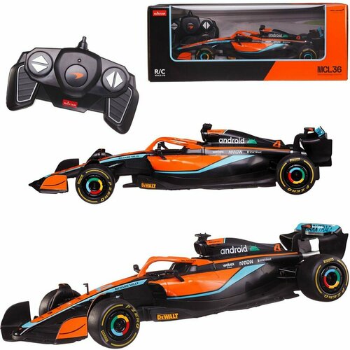 Автомобиль радиоуправляемый MCLAREN F1 MCL36 1:18 Цвет Чёрный/Оранжевый RASTAR 93300 rastar 2022 f1 mclaren mcl36 4 lando norris racing model 1 24 alloy diecast model car collection gifts toys for adults