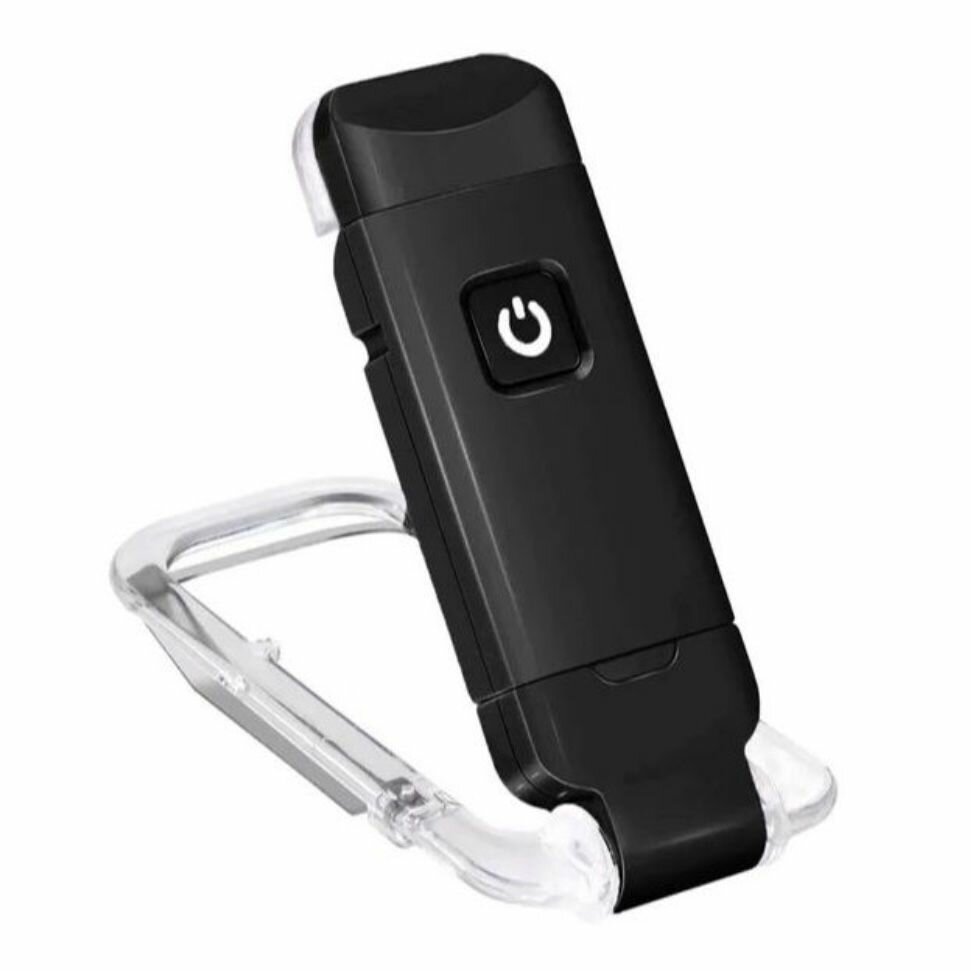 фото Мини карманный светильник USB поворотный с 3 режимами света. черный.