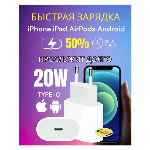 Зарядное устройство для телефона Dipolizz с разъемом USB Type-C