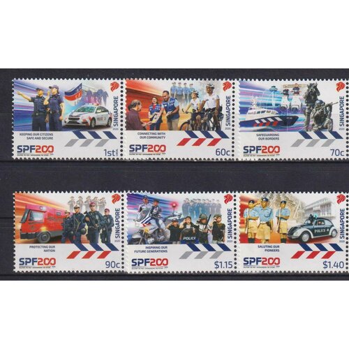 Почтовые марки Сингапур 2020г. 200 лет полиции Сингапура Полиция MNH