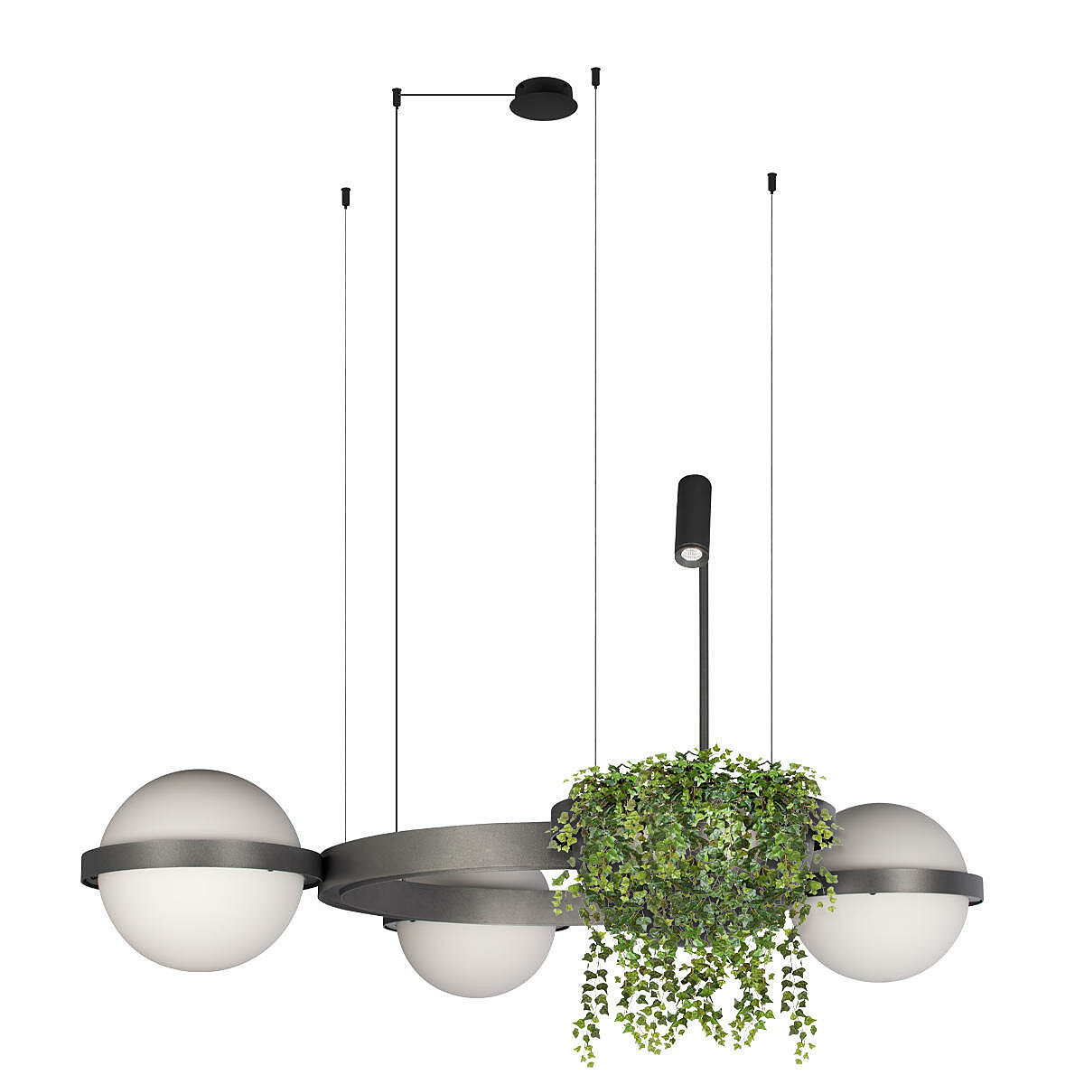 Подвесная люстра Loft It Jardin 10121/3 Dark grey, LED, 75Вт, кол-во ламп:4шт, Серый