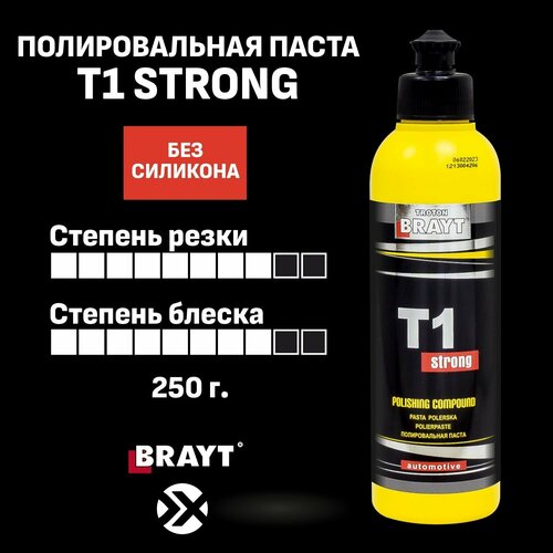Высокообразивная полировальная паста для керамо-лаков Brayt T1 Strong 250 гр