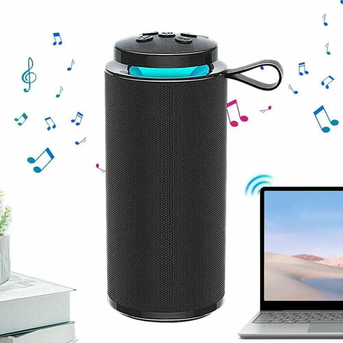 Портативная беспроводная музыкальная колонка блютуз колонка с мощным звуком и подсветкой черный 180000₽