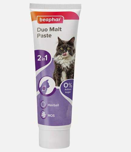 Изображение товара Beaphar Duo Malt Paste паста для выведения шерсти для кошек 100 г.