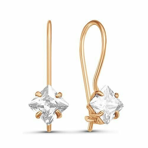 Серьги Nasip, красное золото, 585 проба, фианит