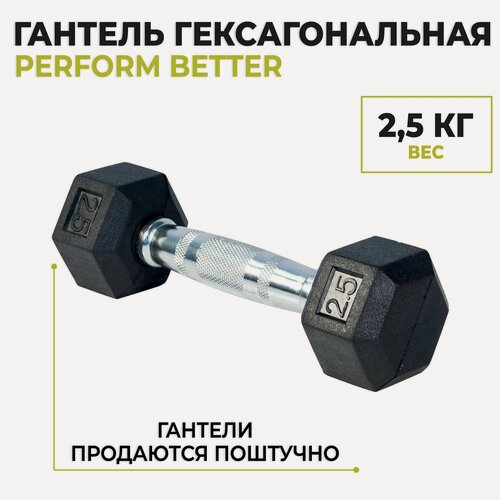 Изображение товара Гантель гексагональная PERFORM BETTER Hex Dumbbell, 2.5 кг (1 шт)