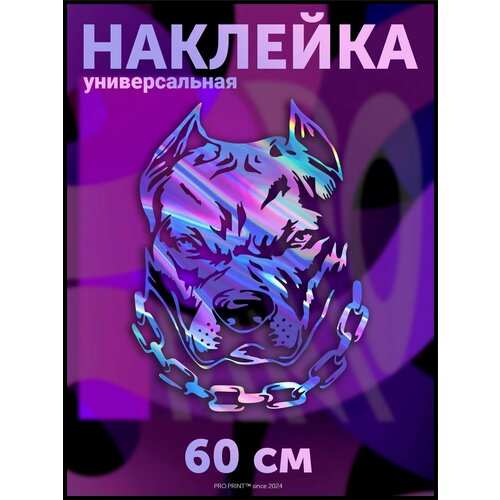 Наклейка на авто питбуль собака хищник