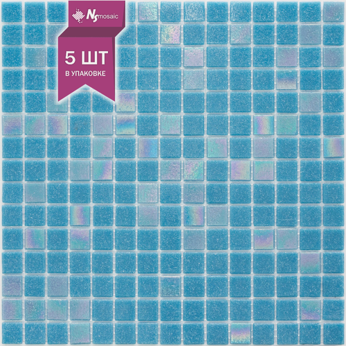Изображение товара Мозаика стеклянная NSmosaic MIX29, голубая, глянцевая, 327x327мм, упаковка 5шт