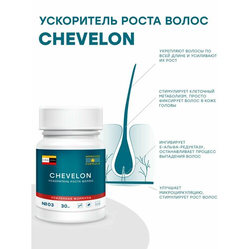 Ускоритель роста волос, бровей, ресниц, бороды - CHEVELON. Средство для интенсивного роста новых, прочных и сильных волос. Останавливает выпадение, эффективен от облысения.