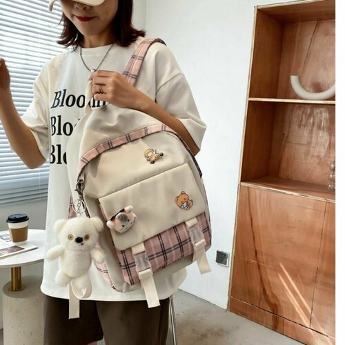 Рюкзак розовый для девочек с аксессуарами