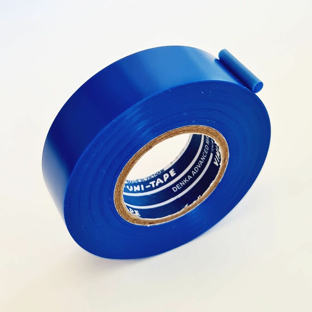 фото PVC Vini-Tape 234, 1шт 20метров, ПВХ изолента Denka, синяя, применяется в японском автомобилестроении