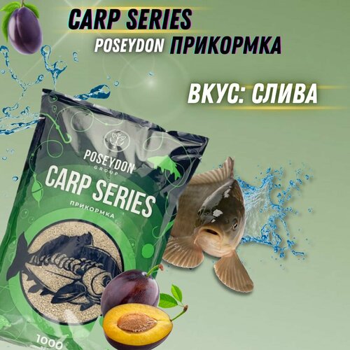 Прикормка рыболовная Carp SERIES , прикормка для рыбалки Слива POSEYDON 1000г