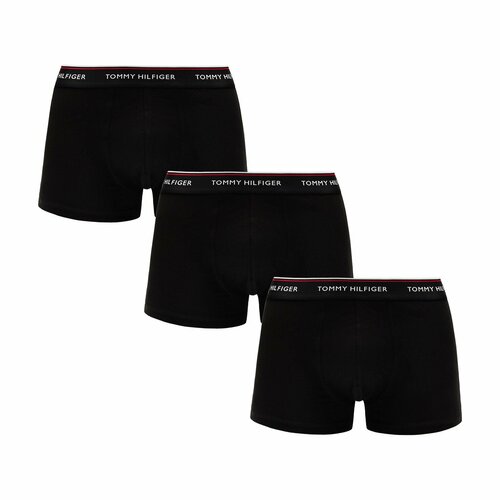 фото Трусы tommy hilfiger 3p lr trunk, комплект из 3 шт., размер ts, чёрный