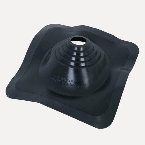 Изображение товара Кровельный проходник для дымохода "ВЕЗУВИЙ" №110 (д.75-200мм 420х420мм) угл, силикон Черный