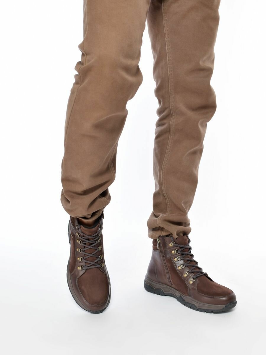 Ботинки берцы Belwest мужские зимние из натуральной кожи и натурального нубука, размер 42, коричневый — фото 1