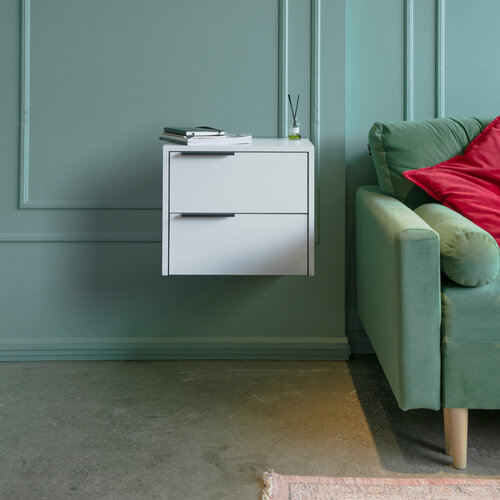 Тумба прикроватная подвесная с 2 выдвижными ящиками