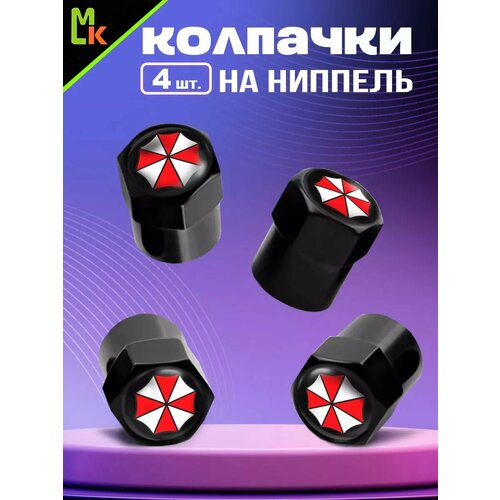 фото Колпачки на ниппеля авто амбрелла / колпачки на колеса авто / колпачки на ниппель / комплект - 4 шт /металл mkauto