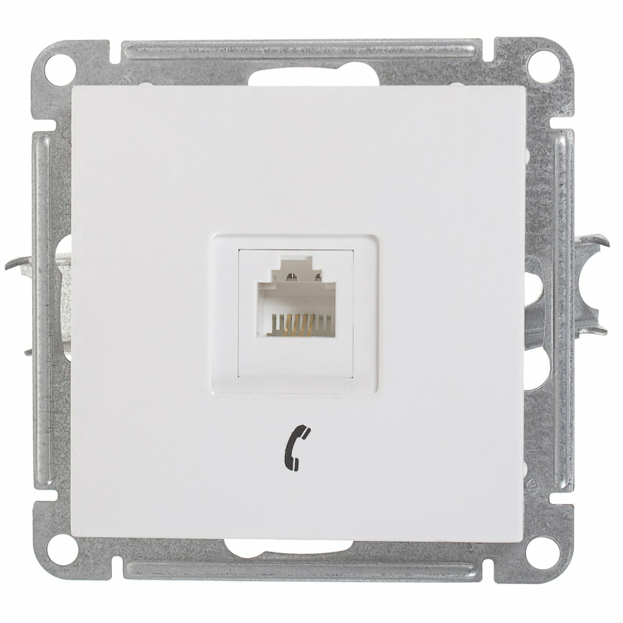 Телефонная розетка встраиваемая Schneider Electric W59 RJ11 цвет белый
