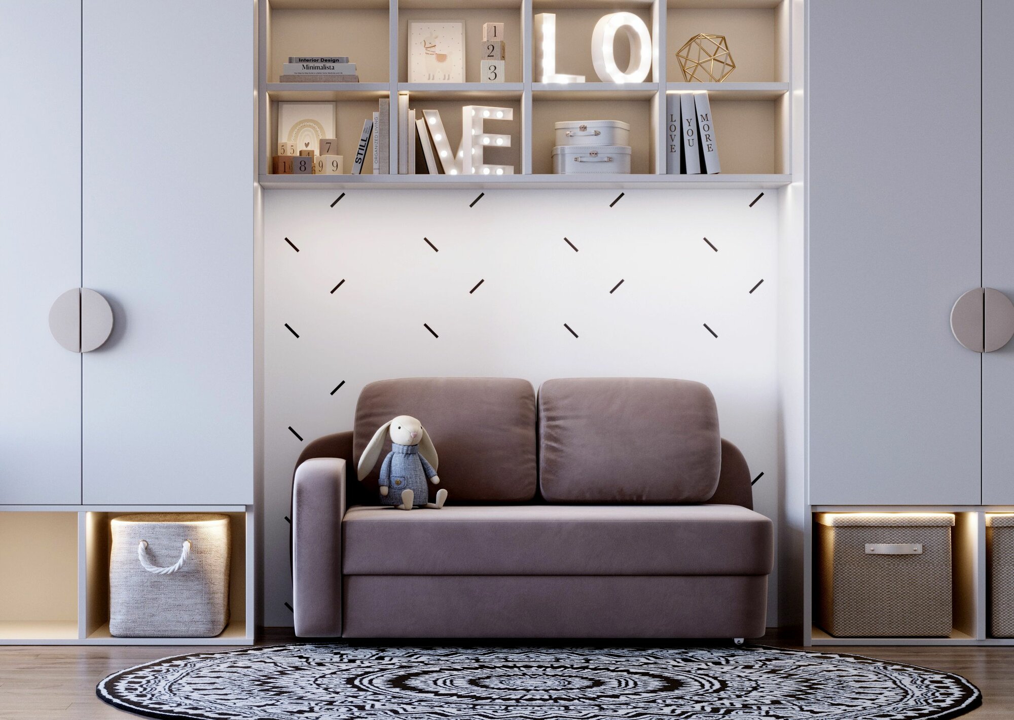 фото Кушетка, раскладная, PUSHE Альта, левый угол, коричневый, Simple 06