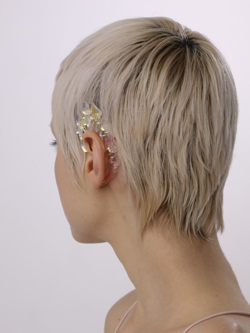 Моносерьга кафф MONOLAMA, размер 85 мм, бесцветный — фото 1