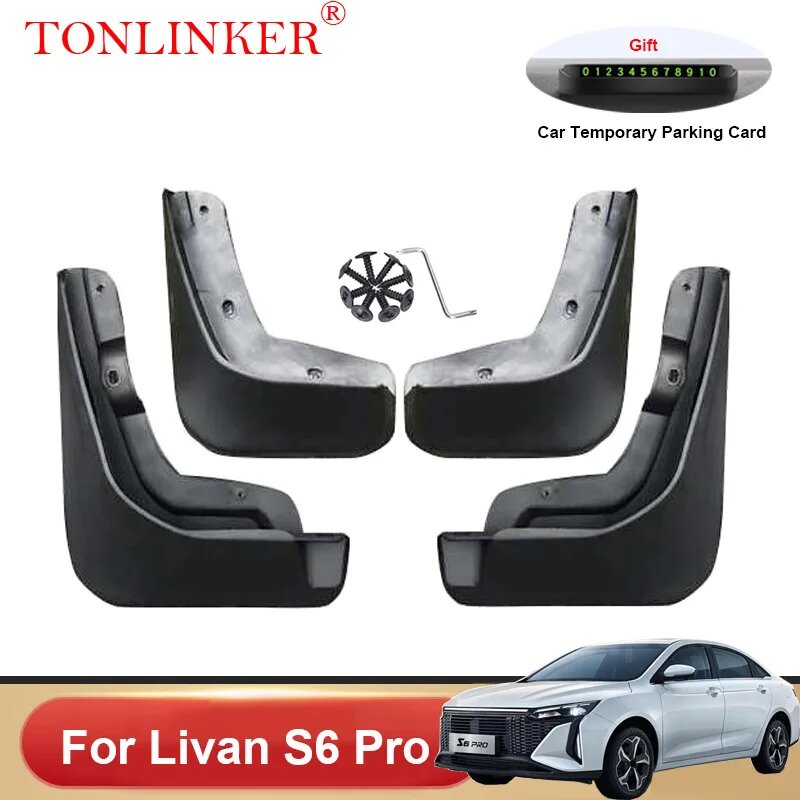 Автомобильные Брызговики TONLINKER для Livan S6 Pro Sedan 2023 2024 брызговики передние и задние брызговики 4 Pcs Black A