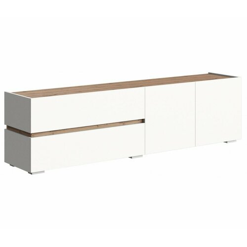 ТВ-тумба ЛайфМебель Атлон белый / дуб вотан