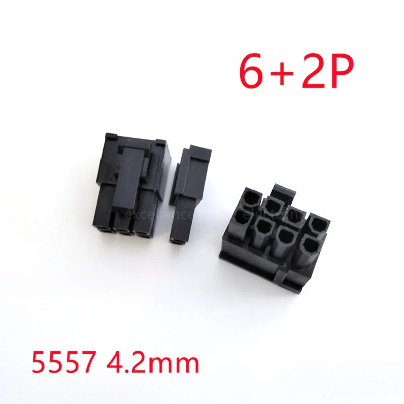 10 шт. черный 6+2PIN 8PIN разъем питания для видеокарты PCI-E