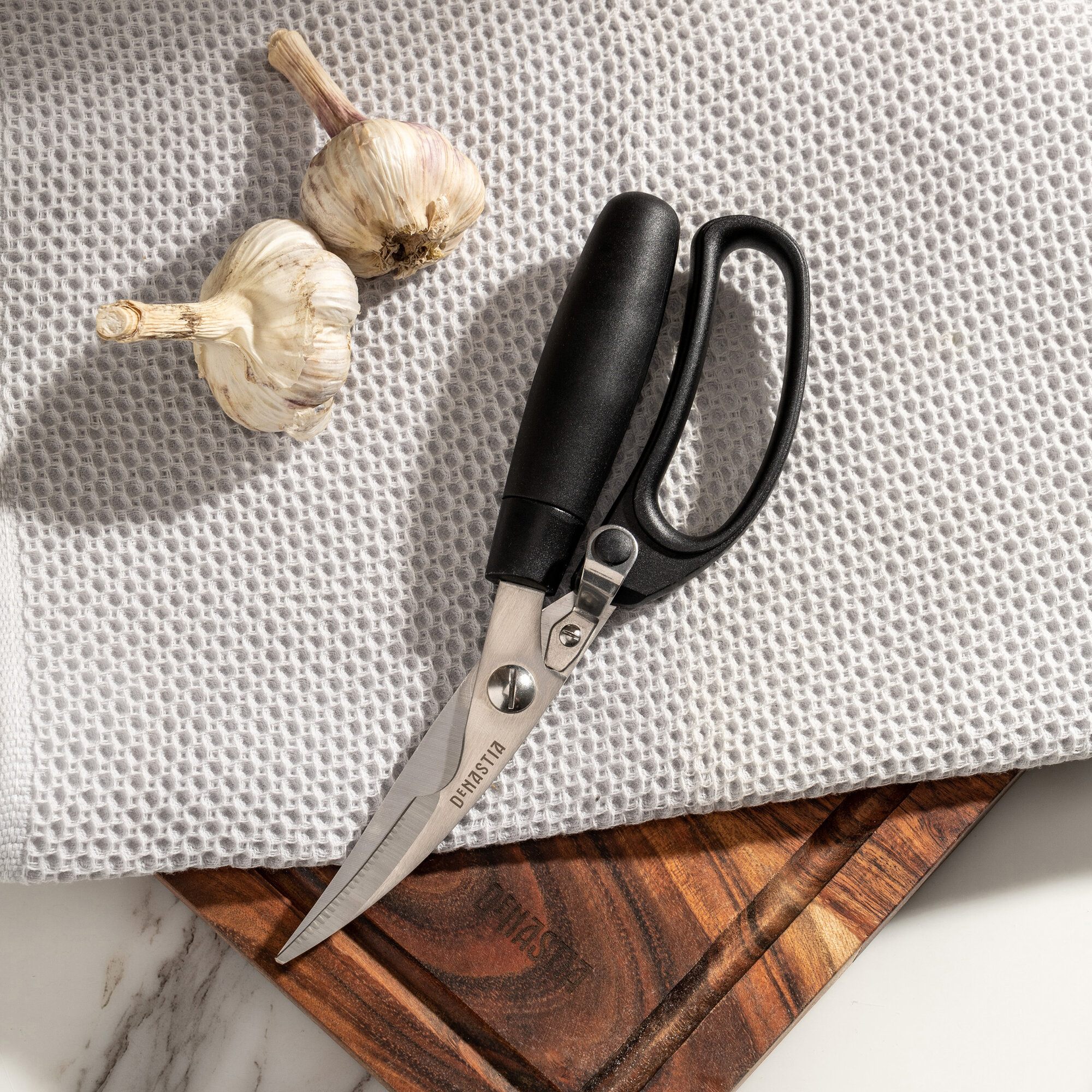 Картинки Кухонные ножницы DeNASTIA 24x7,5x3см, нержавеющая сталь/ПП/ТПР