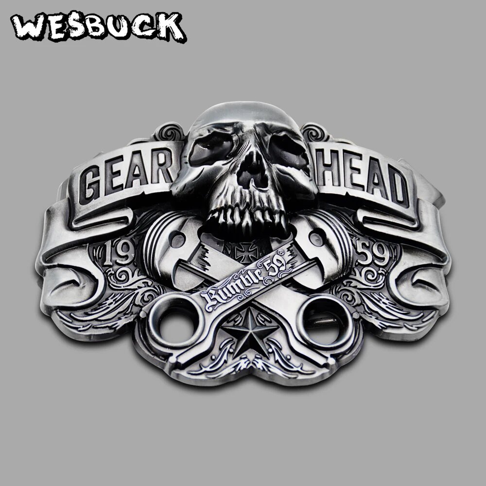 WesBuck Новый стиль Высокое качество череп для мужчин женщин металлическая пряжка для ремня с PU ремнем праздничные подарки, buckle — фото 1