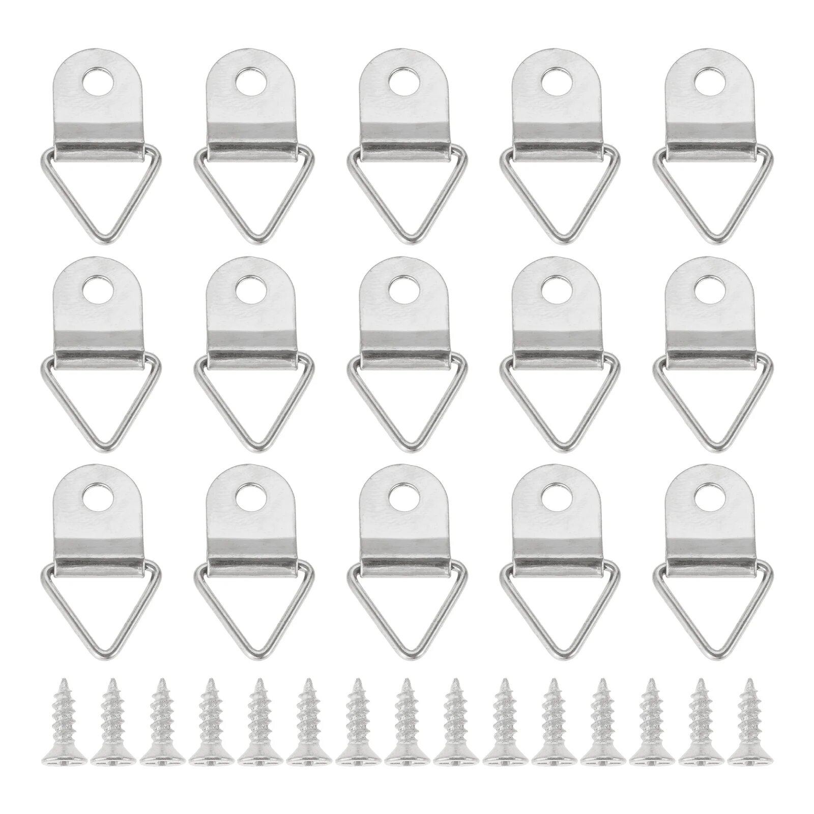 50 шт. металлические настенные деревянные вешалки для фоторамки 21*12 мм крючок маленькие треугольные подвесные кольца вешалки для фотографий с винтами silver