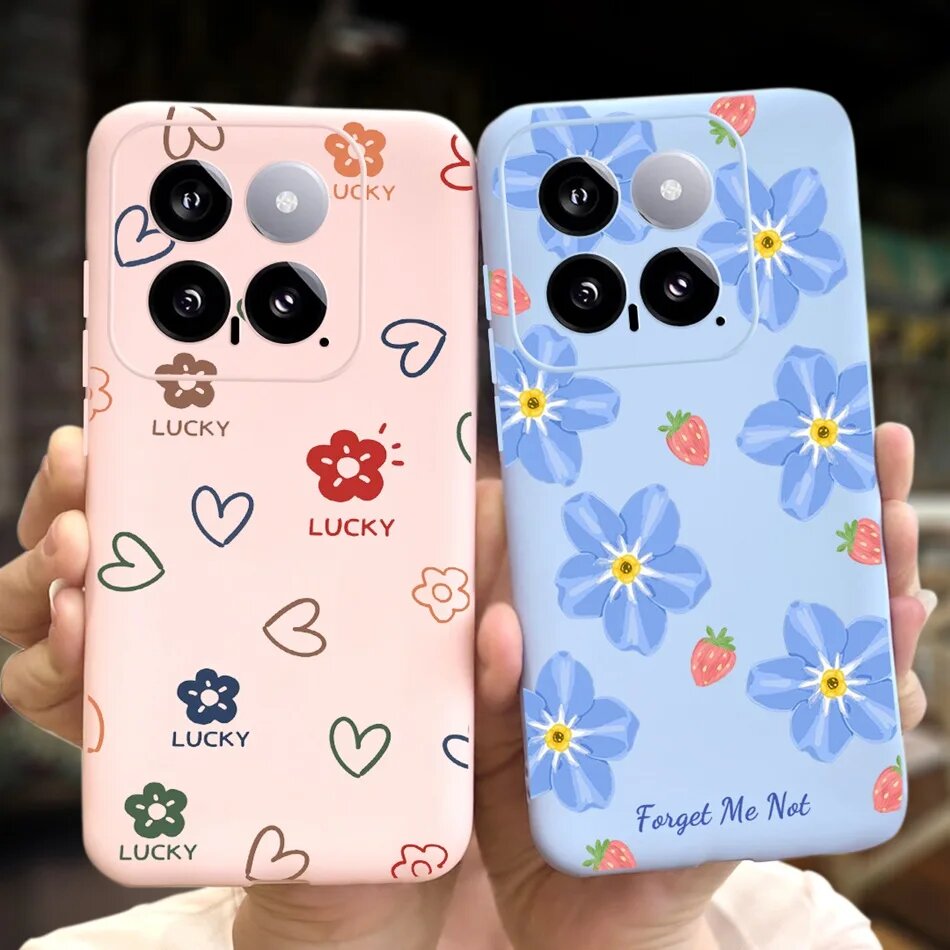 Картинки Мягкий силиконовый защитный чехол для Xiaomi 14 Case Mi 14 5G Mi14 2024, Крем, Xiaomi 14