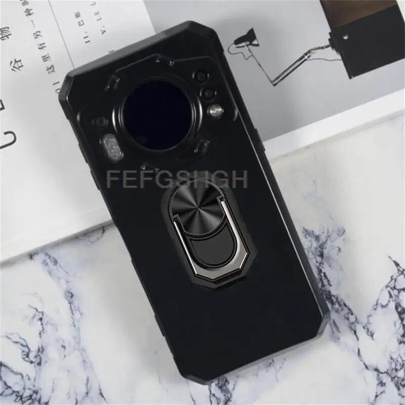Для Oukitel WP21 6,78 "2022 WP 21 кольцо на задний палец мягкий силиконовый чехол из ТПУ для OukitelWP21 кронштейн для телефона, transparent C Black, For Oukitel WP21, Чехол и держатель — фото 1