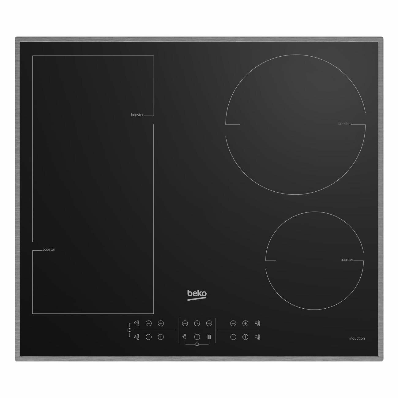 Варочная панель BEKO HII 64200 FMTX, индукционная, стеклокерамика