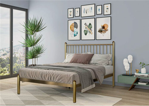 Изображение товара Кровать арзу (140х200/металлическое основание) Бронзовый металлик