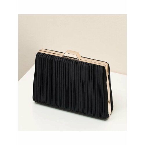 Сумка клатч BERGEN DESIGN, фактура гладкая, рельефная, черный