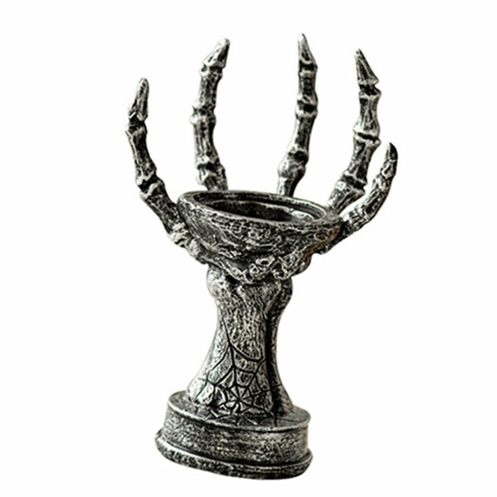 (1шт) Креативный подсвечник Ghost Claw-Серебристо-черный