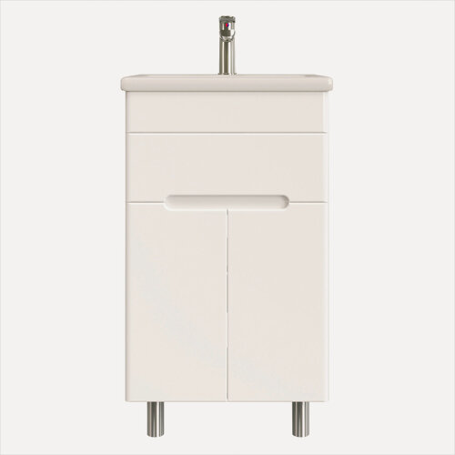 Изображение товара Тумба напольная SanStar Модена 50 с раковиной Como 50 (комплект) для ванной комнаты, белая