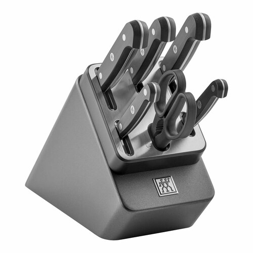 фото Набор кухонных ножей zwilling gourmet, 36133-700, 7 предметов, с блоком для самозаточки ножей ( черный)