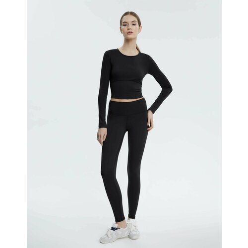 фото Легинсы спортивные gloria jeans, размер xs/164 (38-40), черный