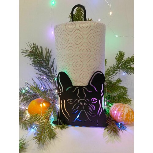 Подставка для рулонных полотенец Французский Бульдог