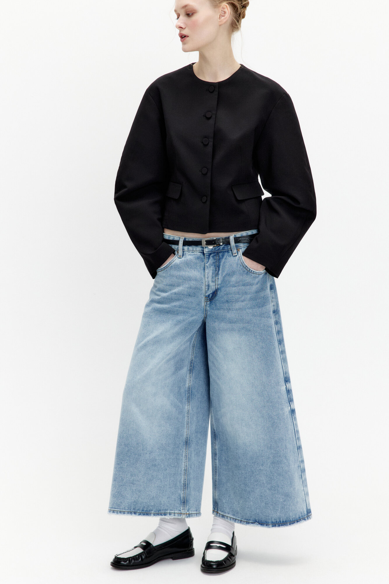 Джинсы кюлоты Befree, размер L/170, голубой индиго