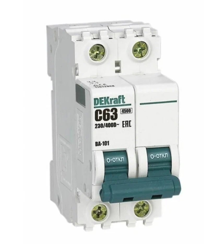 Автоматический выключатель DEKraft ВА101-2P-063A-C 11072DEK — фото 1
