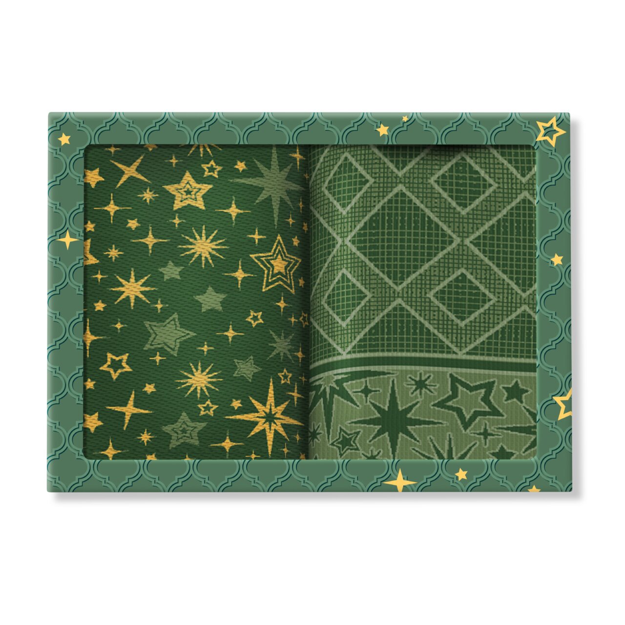 Комплект кухонных полотенец Cleanelly Звездная ночь в коробе  2 шт  50х70 см  в ассортименте