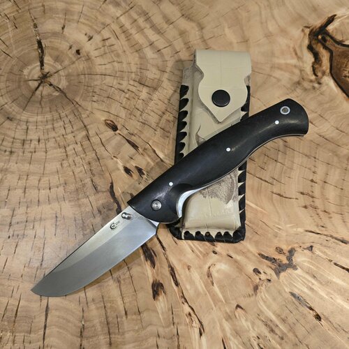 Нож складной Сибиряк, сталь D2, рукоять черный граб, Мастерская Семина