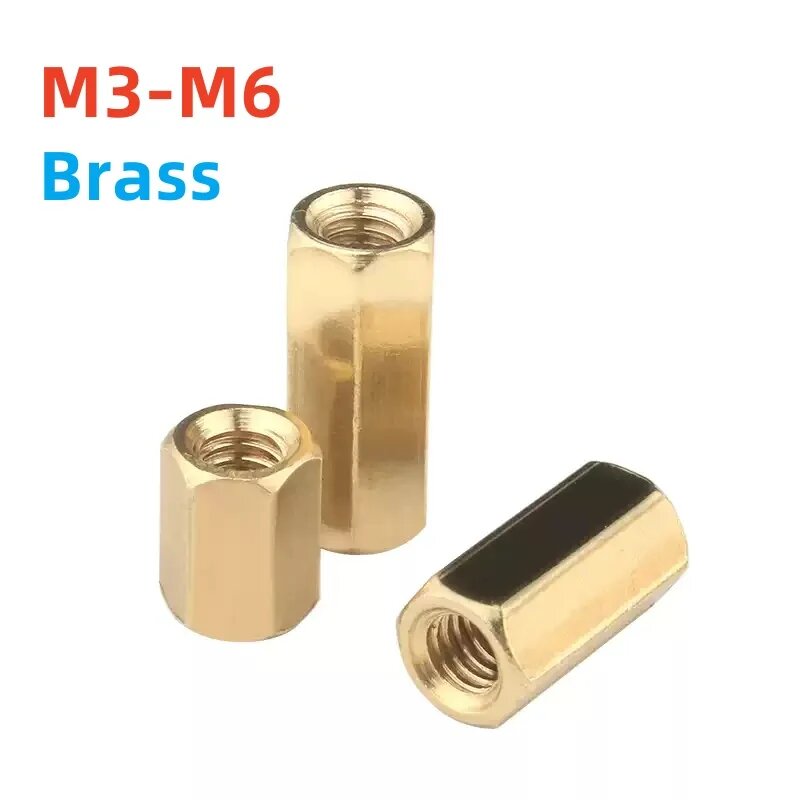 Латунные шестигранные стойки M3 M4 M5 M6 M6-5pcs 20mm