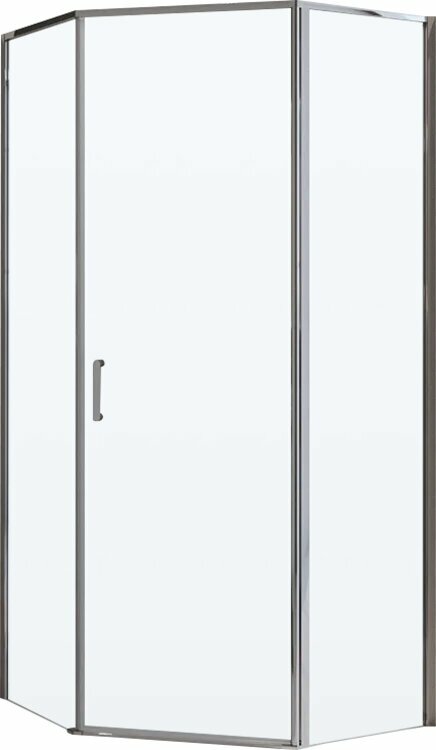Душевой уголок BelBagno Uno 195 P 1 90 C Cr без поддона стеклянный 90x90 с распашными дверями пятиугольный итальянский