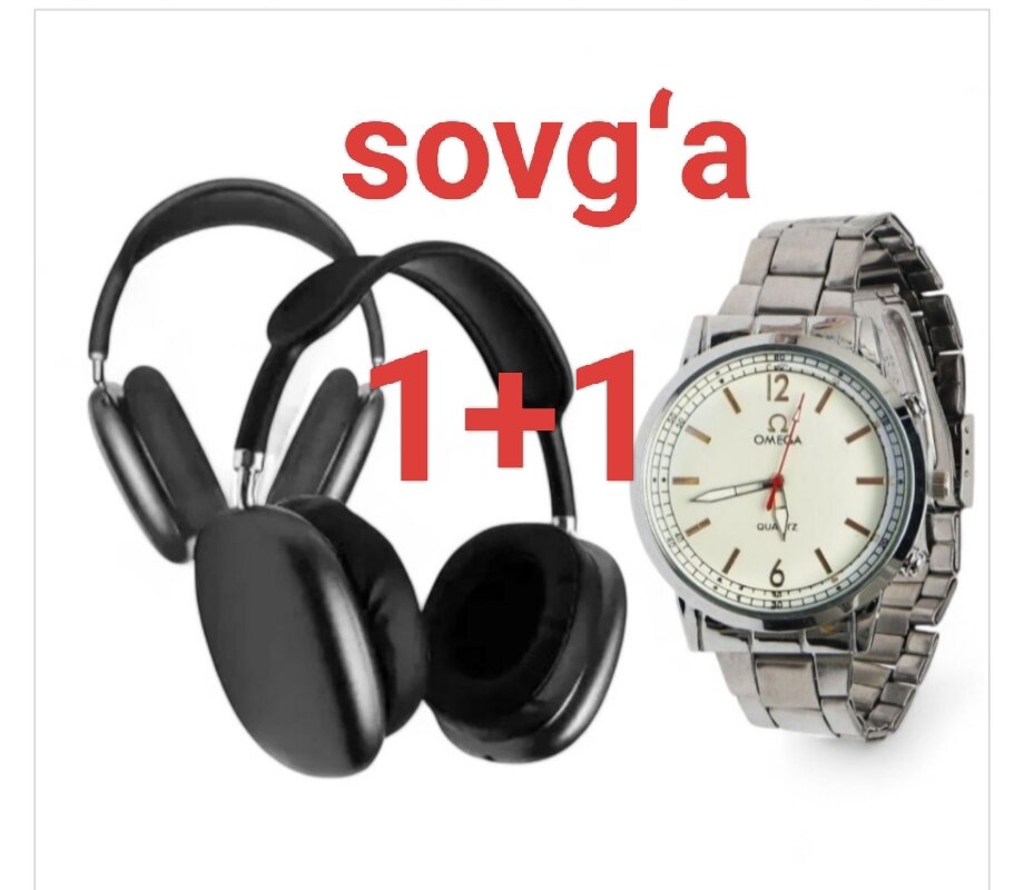 Наушники 1+1 P9: беспроводные наушники и наручные часы — стиль и комфорт в одном комплекте