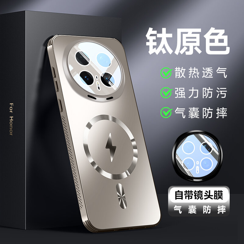 Чехол Для Honor Magic 8 Pro / Хонор Магик 8 Про, soft touch, чехол-кардиомонитор, поликарбонат (PC), защита камеры, ударопрочный, усиленные углы, Honor, Honor Magic 8 Pro, титан,