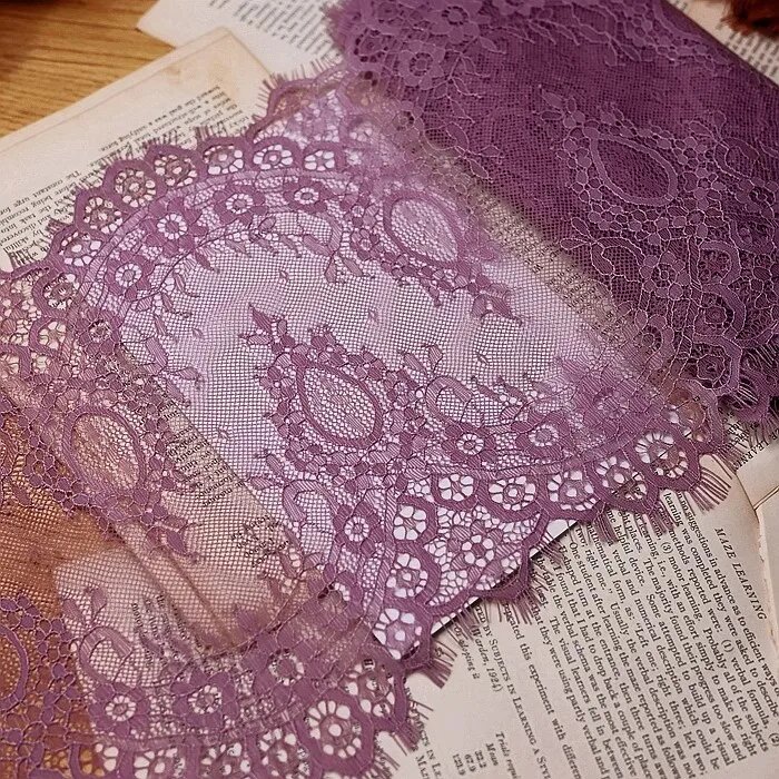 Кружевная лента фиолетовая, 25см, Color: old purple