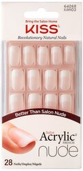 Накладные ногти KISS Salon Acrylic French Nude Medium Length с клеем cashmere 28 шт.